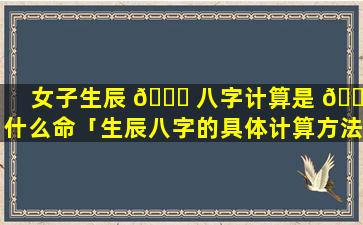 女子生辰 🐈 八字计算是 🌷 什么命「生辰八字的具体计算方法是什么」